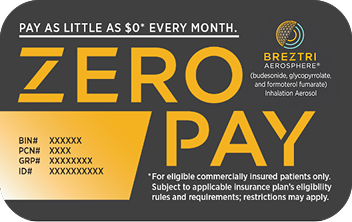 BREZTRI Aerosphere Zero Pay Savings Program for Eligible Commercially Insured Patients